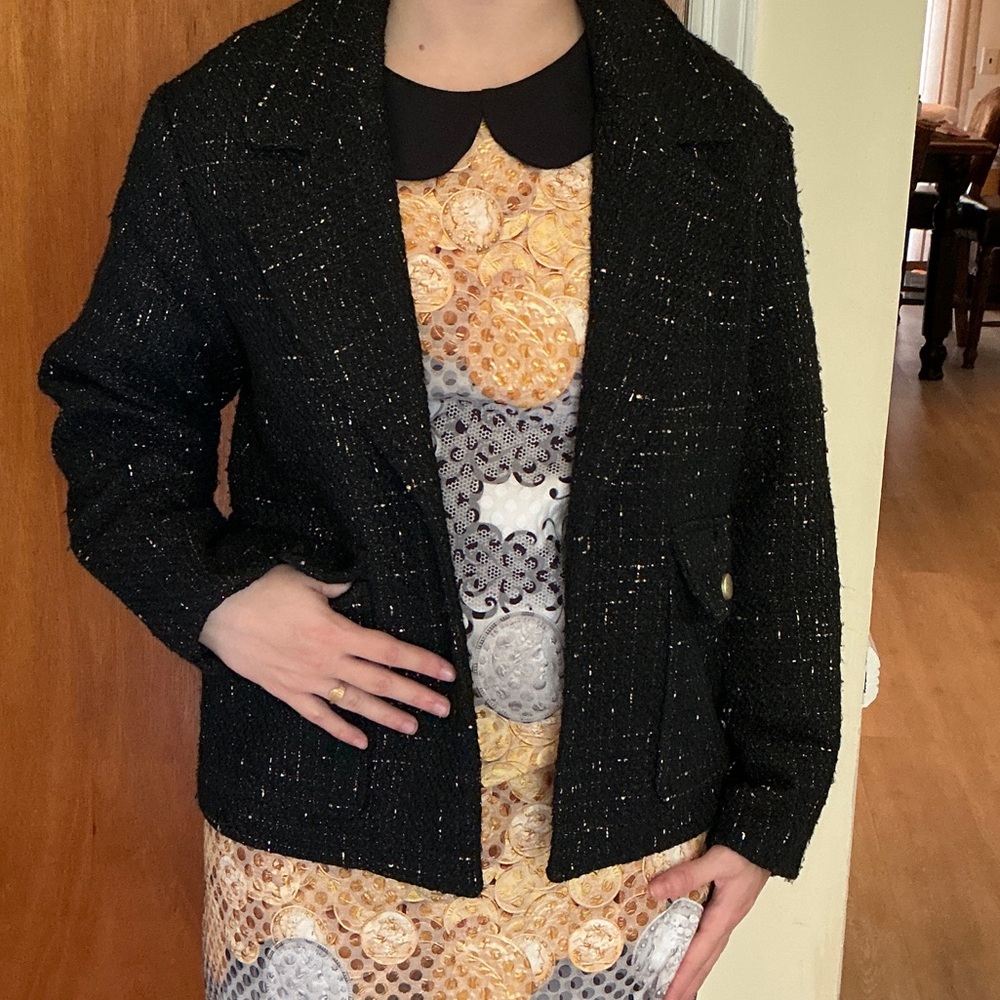 House of Harlow 1960 Black Tweed Blazer